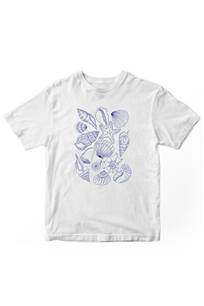 designedfy Sea Printed Γυναικείο Tshirt Λευκό