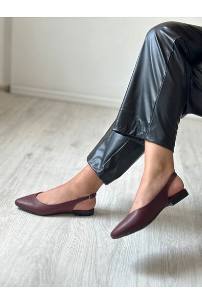 İDC MODA Burgundy Ciit Daily Balerina Women's Shoes