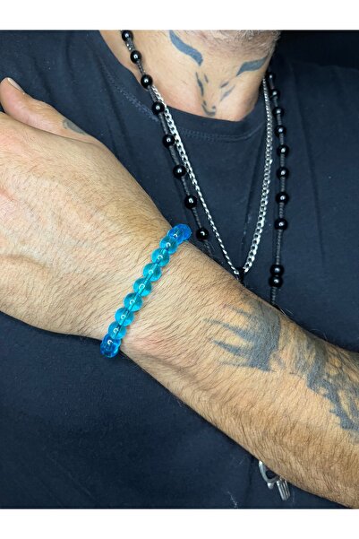 Mos Tespih سوار من الأحجار الكريمة من حجر الزجاج الأزرق من برج السرطان