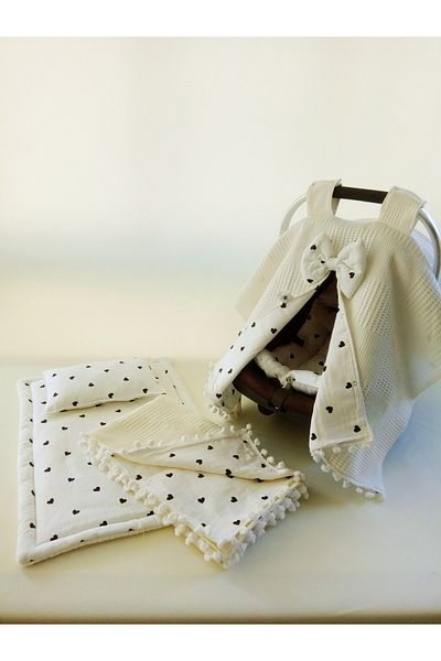 Wenaris 100% Cotton Muslin Stroller Cover Stroller Cushion Blanket and Underlay