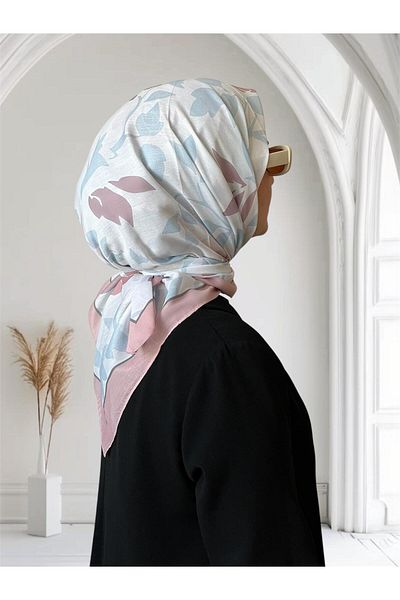 ESSLERA Pink Soft Scarf with Flower Pattern
