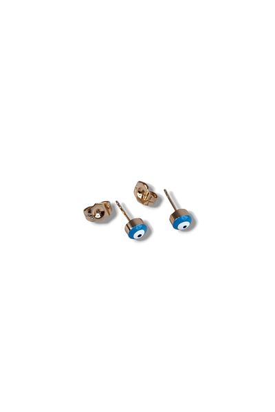 Osha Aksesuar Evil Eye Beaded Earrings Diameter 6 mm