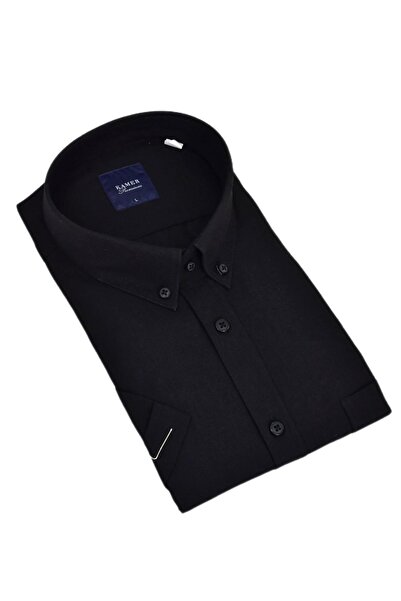 KAMER Men's Classic Solid Color Short Sleeve Shirt Cotton 9411 Bgl-St04745