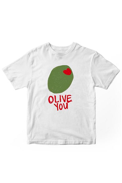 designedfy Olive You Printed Women's Tshirt White