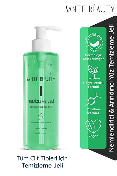 SANTE BEAUTY Panthenol & Niacinamide Moisturizing & Purifying Facial Cleansing Washing Gel for All Skin Types