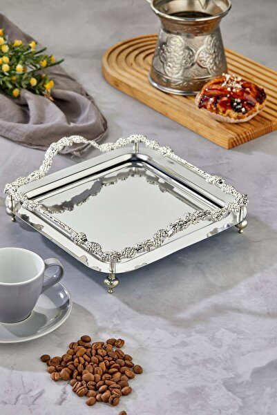 Turkco Grape Series Metal Presentation Promise Engagement Tray, Silver Tray Silver Accessory