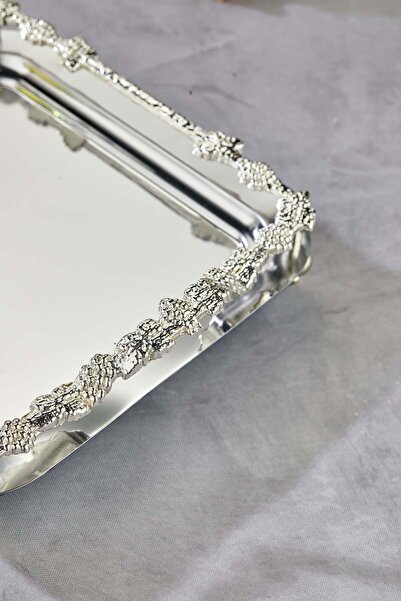 Turkco Grape Series Metal Presentation Promise Engagement Tray, Silver Tray Silver Accessory