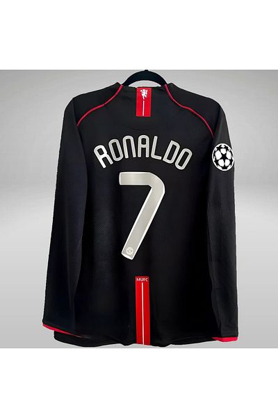 Lion Spor Tricou de fotbal retro cu mânecă lungă pentru finala Moscova 2007-08 Man United Cristiano Ronaldo Legend Away