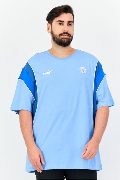 Puma Men Relaxed Fit Short Sleeves Manchester City FC T-Shirt, Blue
