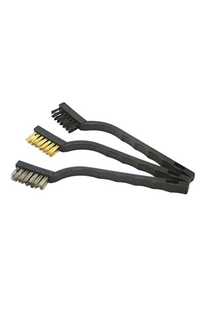 unbranded مجموعة فرشاة سلكية من 3 قطع أسود/أصفر/رمادي 17.5 سم