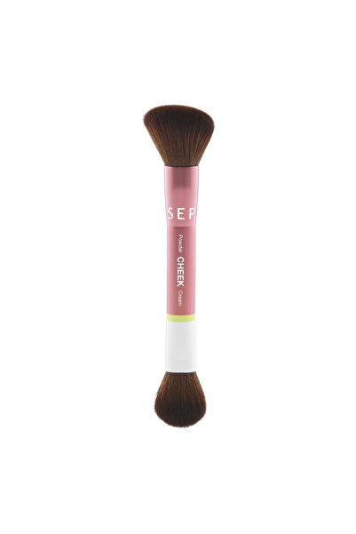 SEPHORA Double Sided Brush - Flawless Finish, Contour, Blush, Highlighter Versatile Brush, Cream & Powder Application