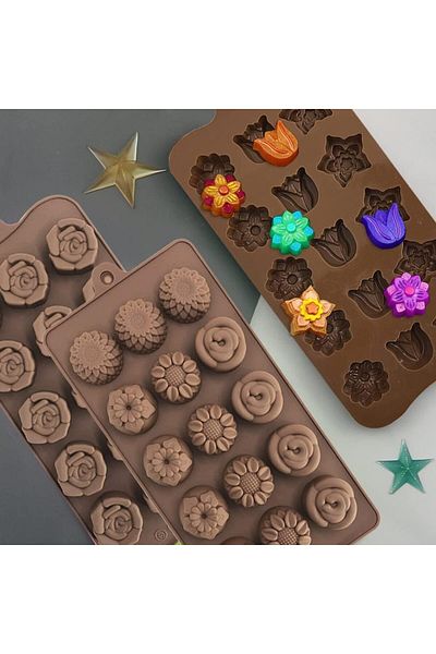 TARIK HOME 2 Pieces Silicone Chocolate, Jelly, Ice Cream and Ice Mold
