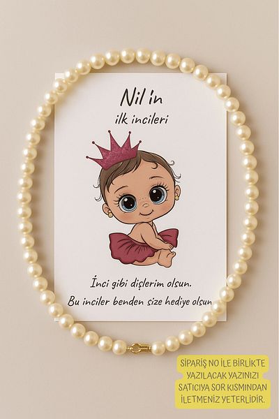 Emtory Home 10 Pearl Necklaces - Pink Girl - Tooth Wheat Gift - Welcome Baby Gift