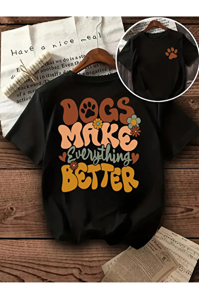 Aether تي شيرت مطبوع بأكمام قصيرة ومقاس كبير ممتاز