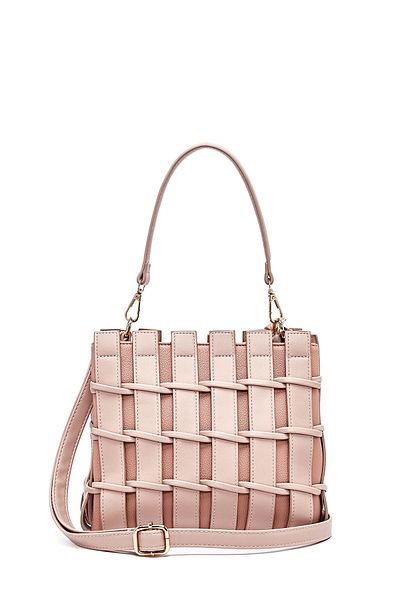 Derimod Women's Pink Long Strap Knitted Shoulder Bag 25Sbd263129
