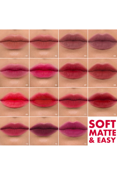 SEPHORA Soft Matte & Easy - Mat Ruj, Ultra Hafif Mat Bitiriş, Seçkin Tonlar, Uzun Süre Kalıcı Renk (4.5ml)