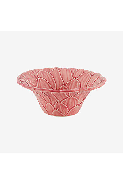 Bordallo Pinheiro Maria Flor Pembe Seramik Servis Kasesi 16 Cm