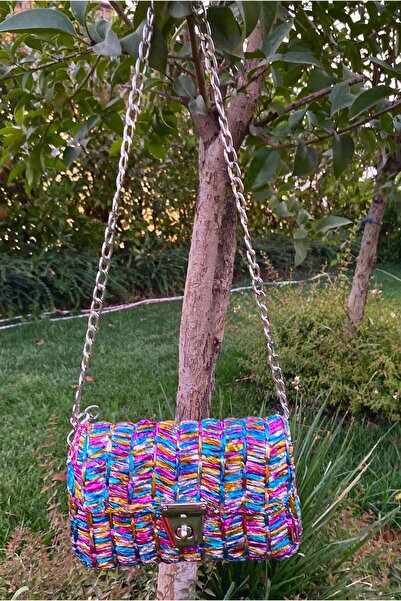 zeynhobi aksesuar Metallic String Canvas Designer Handbag