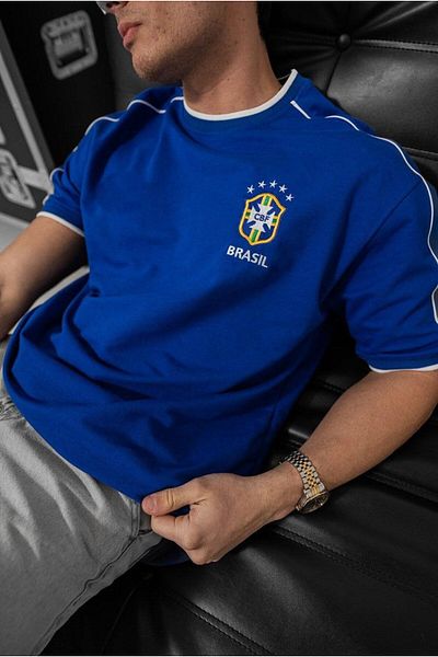 SENTİNEL WEAR Brazil Embroidered Striped Premium T-Shirt