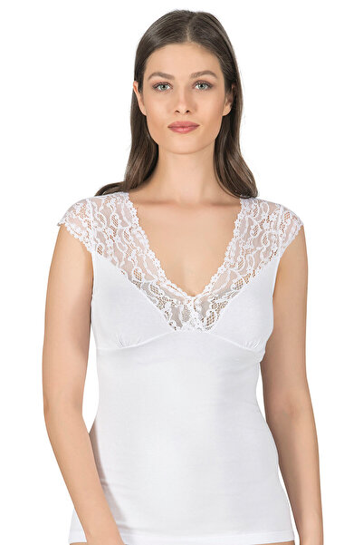 Generic Brand Women's Cotton Short Sleeve Lace Knitted Tank Top