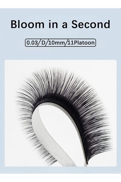 L&Wen Auto Fans Fake False Eyelashes for Extension Grafting D Curl 0.03 Thick Blooming Lashes (10mm)