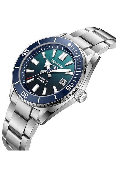 Quantum Bar1208.390 Steel Band with Sapphire Glass with Automatic Mechanism Steel Case 20 Atm Water Resistant m