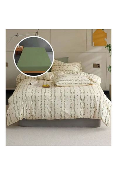 Ralex 100% Cotton Tricot Bed Linen with mattress cover 160/180 cm x 200 cm, duvet 200 x 230 cm,