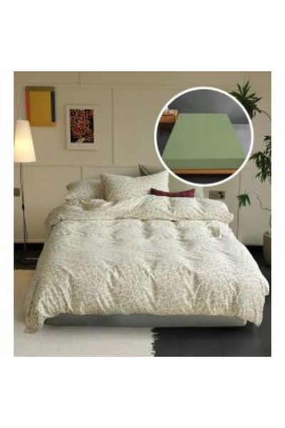 Ralex Bed Linen Set Tricot 100% Cotton with Mattress Cover 160/180 x 200 cm, Duvet Cover 200 x 230 cm, 2 P