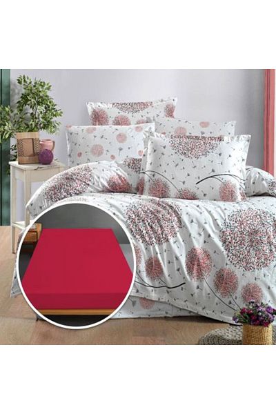 Ralex Ranforce Cotton Bed Linen Set White/Red