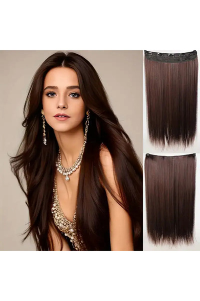 Belora Extensii Clip In, din par maro inchis, de calitate superioara - 70 cm
