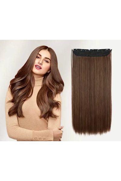 Belora Extensii Clip In, din par maro deschis, de calitate superioara - 70 cm
