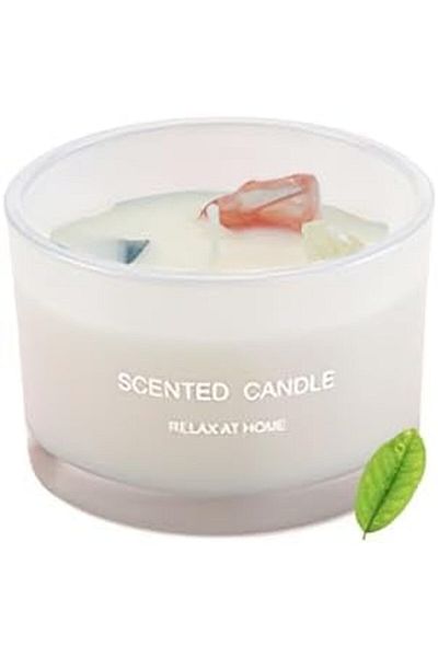 ruidisen Scented Candle, Lasting Soy Wax Aromatherapy Candle for Home Spa Office Décor 90g -White