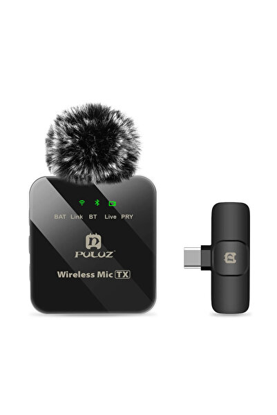 Poro Online Microfon lavaliera wireless cu protectie de vant, Raza 10 metri, ...