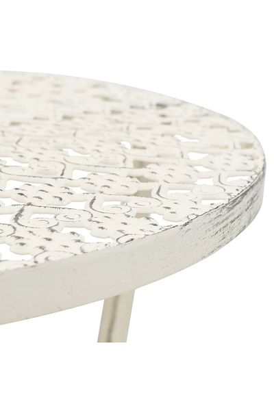 vidaxl Bistro Table Vintage Style Round Metal 40x70 cm White