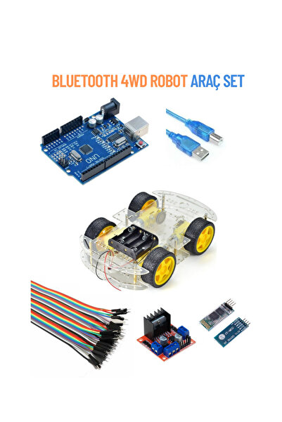 HABU Teknoloji Arduino Bluetooth 4WD Robot Araç Set