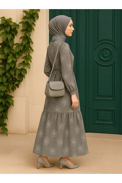 DEDEMAX Hijab Dress - Gray -
