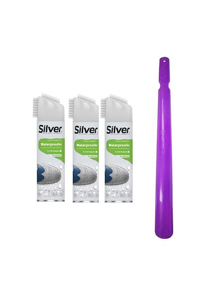 Silver Set 3 X Spray impermeabilizare pentru toate materialele, 300 ml si incaltator de 50 cm,
