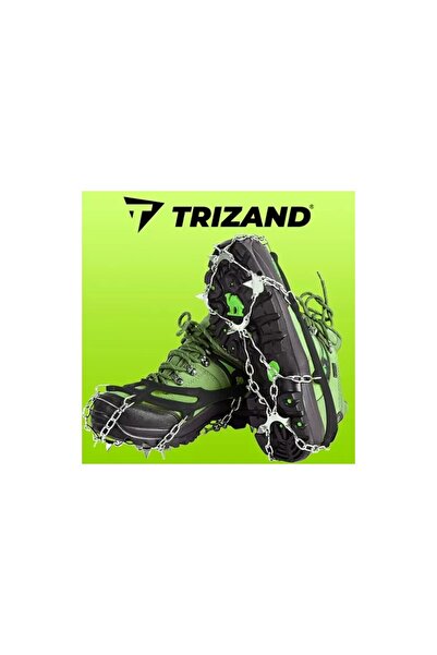 Trizand Crampoane pentru încălțăminte de munte, mărimea 44-47, flexibile, cutie de transport, oțel și silicon, 8 bucăți