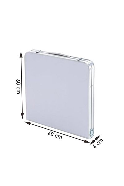 PROCART Set masă de camping cu 4 scaune, înălțime reglabilă, picioare antiderapante, aluminiu, argintiu