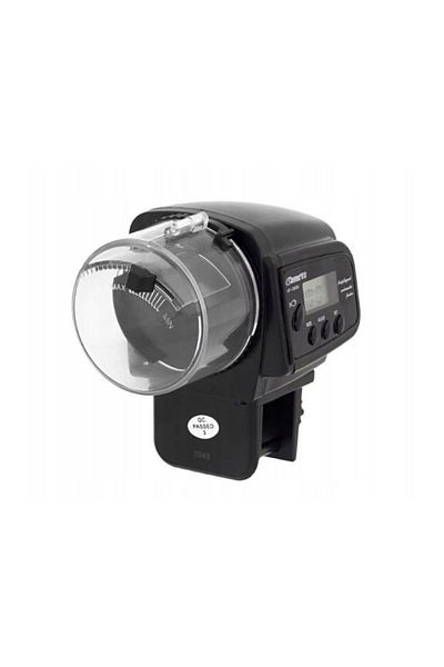 PROCART Hrănitor automat pentru pești, 4 hrăniri/zi, afișaj LCD, recipient de 70 g, negru