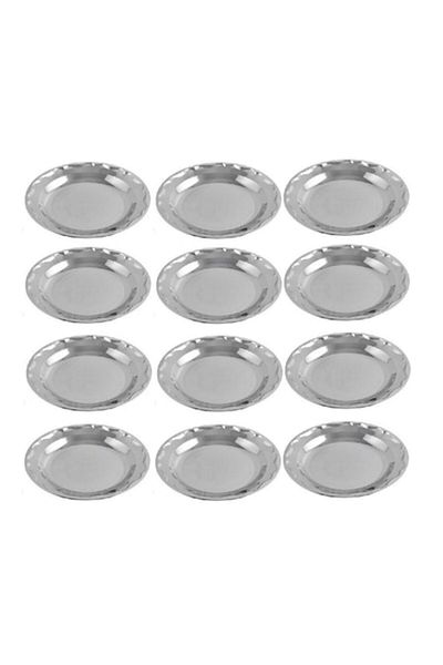 OEM Set 12 farfurii adânci GRUNBERG, oțel inoxidabil, lucios, argintiu, 21,50 cm