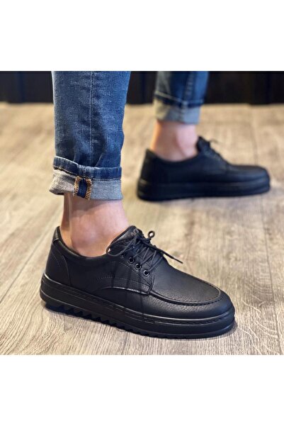 Lucy Shoes KN-T12 Ανδρικά καθημερινά κλασικά παπούτσια με κορδόνια CST - Μαύρα