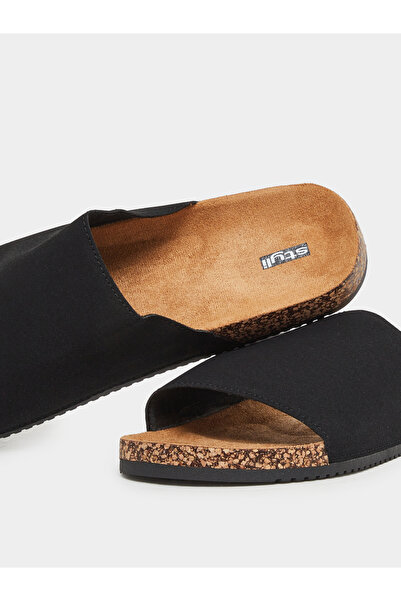 Styli Thick Band Flat Sole Slip In Sandals