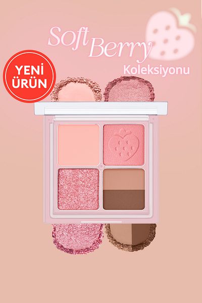 PERIPERA 5-Piece Eyeshadow Palette in Matte and Glitter Shades Ink Pocket Shadow Palette (07 Spring Strawberries)