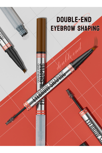 HelloKiss 2 in 1 4-Tip Brow Pen & Eyebrow Gel, Smudge Proof Waterproof Liquid Brow Pencil