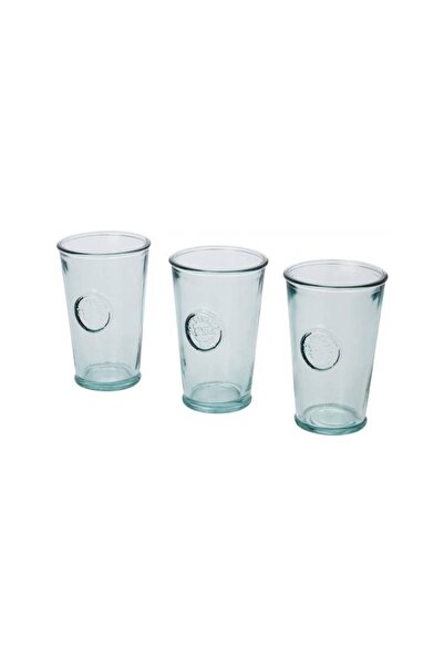 Natural Set of 3 Copa glasses made of recycled glass, 300 ml