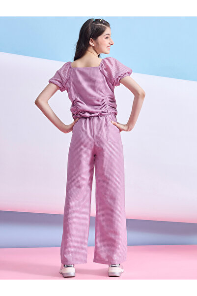 Stylo Bug By Styli Ruched Detail Square Neck Top and Pants Set