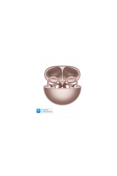 Huawei Căști intraauriculare fără fir FreeClip cu urechi deschise, Bluetooth, auriu roz