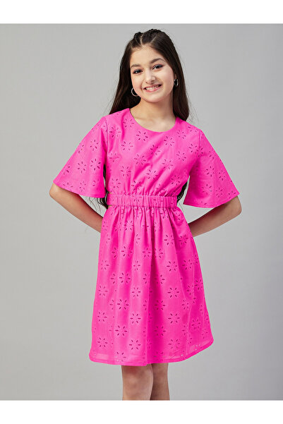 Stylo Bug By Styli Flower Lace Insert Elastic Waist Dress