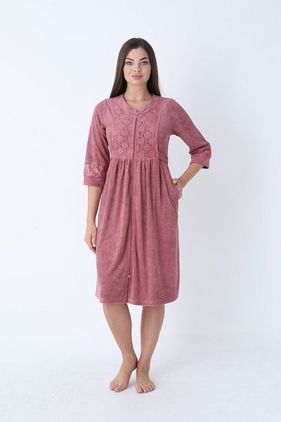 ROMEO LİFE Rochie elegantă din catifea cu fermoar din microțesătură de bambus pentru femei 3468